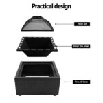 Grillz Outdoor Fire Pit Patio Charcoal Firepit Heater Backyard Garden Fireplace - Image 2