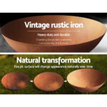 Grillz Fire Pit Cast Iron Rustic 70cm - Image 2