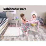 Keezi Kids Dressing Table Stool Set Vanity Mirror Princess Children Makeup Pink - Image 5