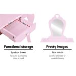 Keezi Kids Dressing Table Stool Set Vanity Mirror Princess Children Makeup Pink - Image 6