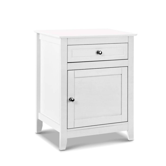 Artiss Bedside Tables Big Storage Drawers Cabinet Nightstand Lamp Chest White - Image 2