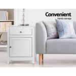 Artiss Bedside Tables Big Storage Drawers Cabinet Nightstand Lamp Chest White - Image 4