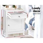 Artiss Bedside Tables Big Storage Drawers Cabinet Nightstand Lamp Chest White - Image 5