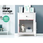 Artiss Bedside Tables Big Storage Drawers Cabinet Nightstand Lamp Chest White - Image 6