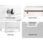 Artiss Bedside Tables Big Storage Drawers Cabinet Nightstand Lamp Chest White - Image 7