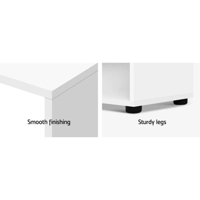 Artiss Computer Desk Bookshelf White 130CM - Image 5
