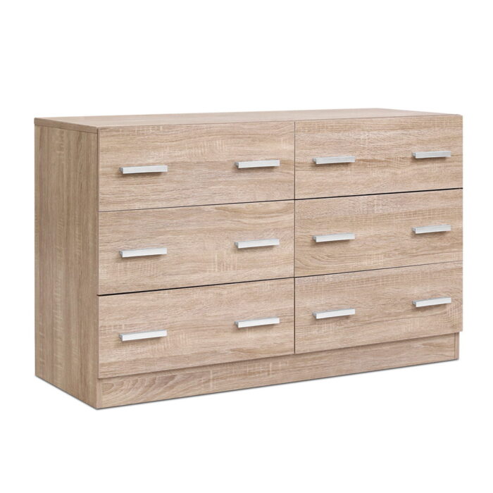 Artiss 6 Chest of Drawers - VEDA Oak - Image 2