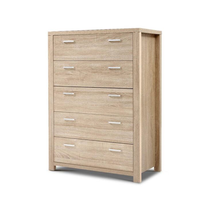 Artiss 5 Chest of Drawers - MAXI Pine - Image 2