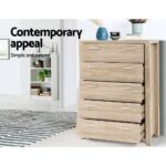 Artiss 5 Chest of Drawers - MAXI Pine - Image 6