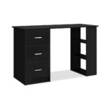 Artiss Computer Desk Drawer Shelf Cabinet Black 120CM - Image 2