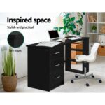 Artiss Computer Desk Drawer Shelf Cabinet Black 120CM - Image 6