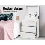 Artiss Bedside Table LED 3 Drawers - COLEY White - Image 5