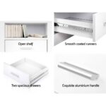 Artiss Bedside Table 2 Drawers with Shelf - TARA White - Image 5