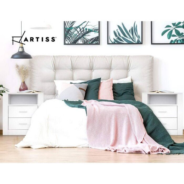 Artiss Bedside Table 2 Drawers with Shelf - TARA White - Image 7