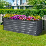 Greenfingers Garden Bed 240x80x77cm Planter Box Raised Container Galvanised Herb