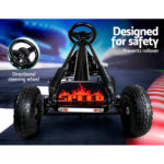 Rigo Kids Pedal Go Kart Ride On Toys Racing Car Rubber Tyre Black - Image 5