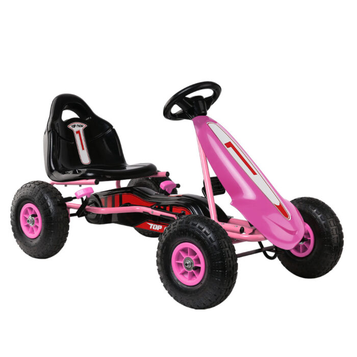 Rigo Kids Pedal Go Kart Ride On Toys Racing Car Adjustable Seat Pink - Image 2