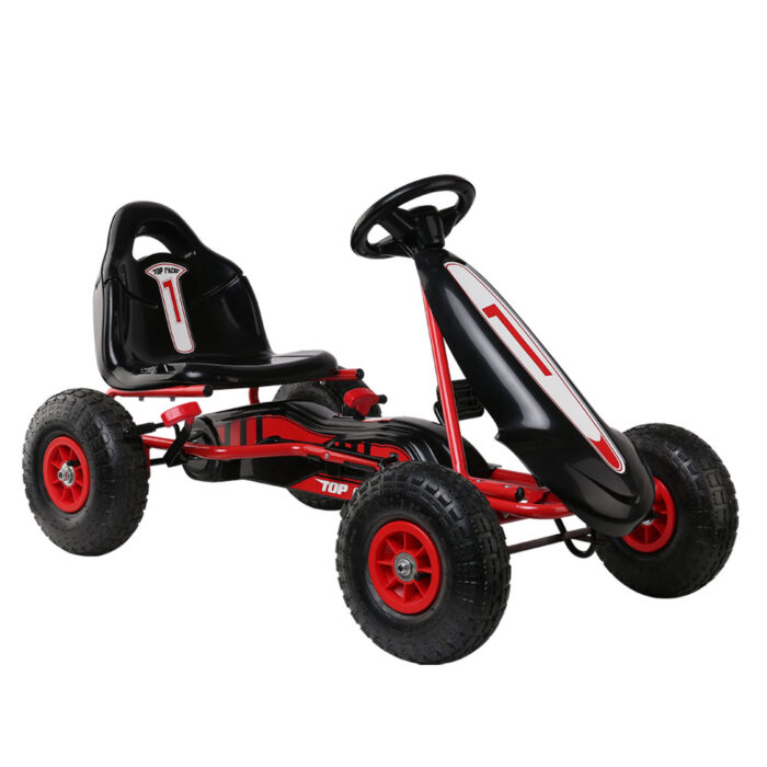 Rigo Kids Pedal Go Kart Car Ride On Toys Racing Bike Rubber Tyre Adjustable Seat - Image 2