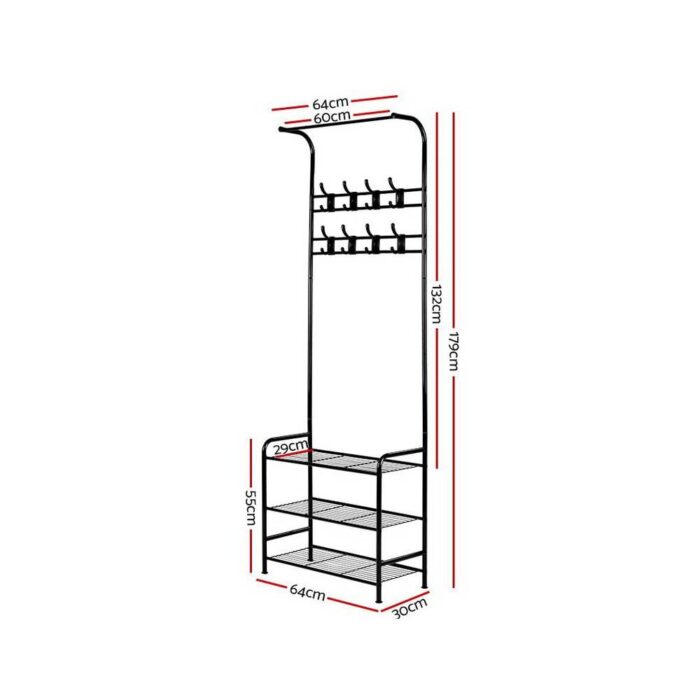 Artiss Clothes Rack Coat Stand 179cm Hanger Rail Closet - Image 3