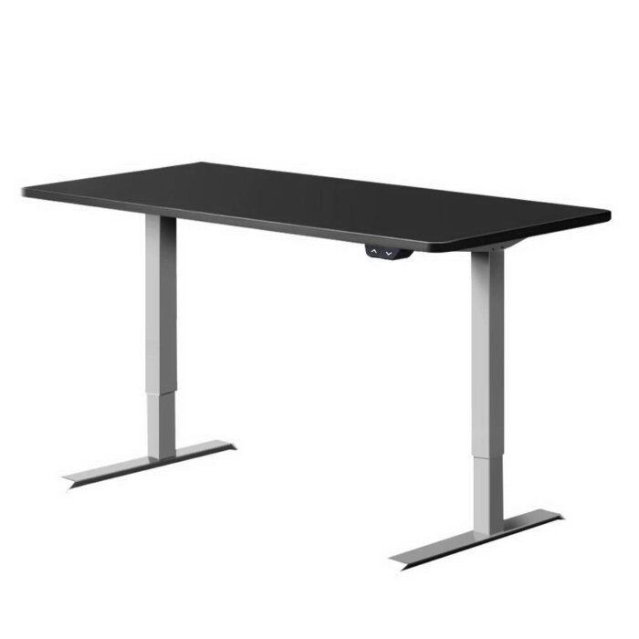 Artiss Standing Desk Adjustable Height Desk Electric Motorised Grey Frame Black Desk Top 140cm - Image 2