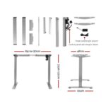 Artiss Standing Desk Adjustable Height Desk Electric Motorised Grey Frame Black Desk Top 140cm - Image 3