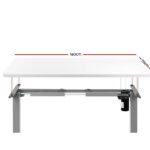 Artiss Standing Desk Adjustable Height Desk Electric Motorised Grey Frame White Desk Top 140cm - Image 4
