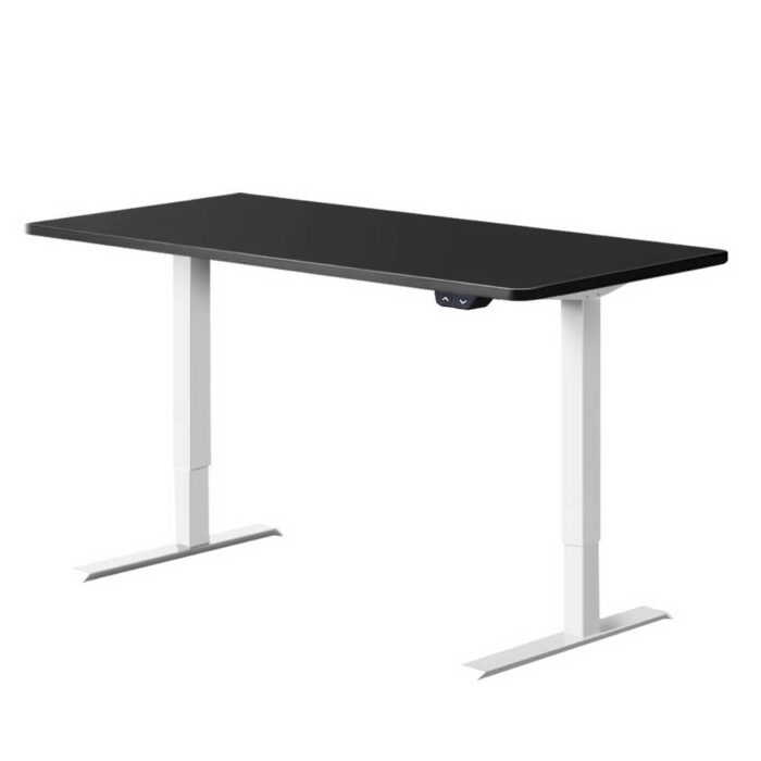 Artiss Standing Desk Adjustable Height Desk Electric Motorised White Frame Black Desk Top 120cm - Image 2