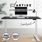 Artiss Standing Desk Adjustable Height Desk Electric Motorised White Frame Black Desk Top 120cm - Image 5