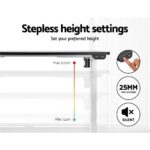 Artiss Standing Desk Adjustable Height Desk Electric Motorised White Frame Black Desk Top 120cm - Image 6
