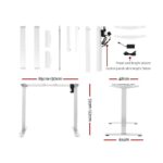 Artiss Standing Desk Adjustable Height Desk Electric Motorised White Frame Oak Desk Top 120cm - Image 3