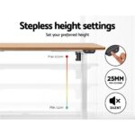 Artiss Standing Desk Adjustable Height Desk Electric Motorised White Frame Oak Desk Top 120cm - Image 6