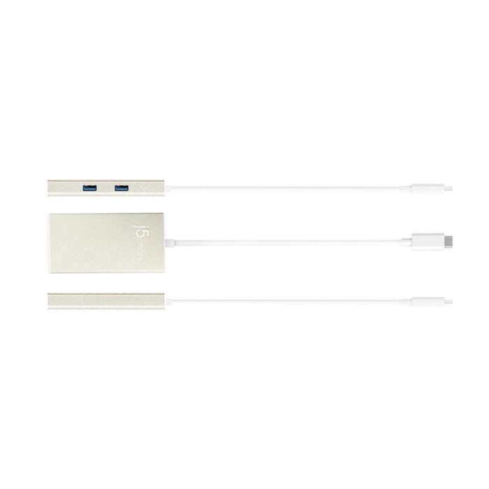 J5create JCA374 USB-C TYPE-C Multi adapter (USB-C to 2 x USB 3.0, Gigabit Ethernet port, HDMI) - Image 2