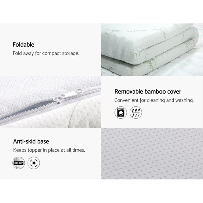 Giselle Bedding Memory Foam Mattress Topper Cool Gel 8cm King - Image 7