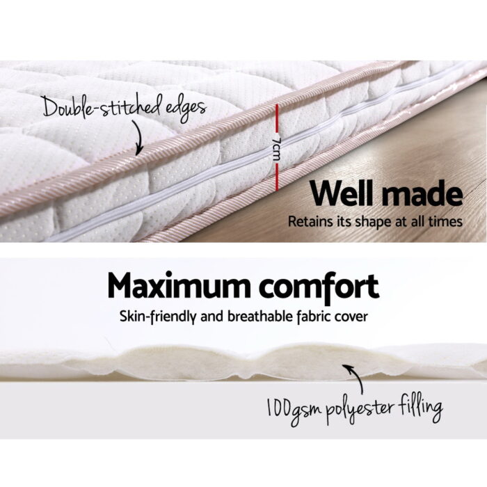 Giselle Bedding Memory Foam Mattress Topper Bed Underlay Cover Queen 7cm - Image 5