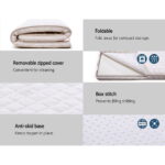 Giselle Bedding Memory Foam Mattress Topper Bed Underlay Cover Queen 7cm - Image 7