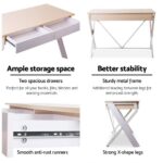 Artiss Computer Desk Drawer Oak 100CM - Image 6