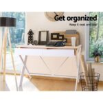 Artiss Computer Desk Drawer Oak 100CM - Image 7