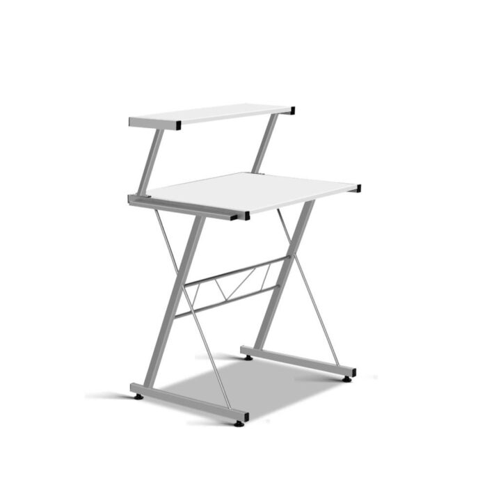 Artiss Computer Desk L-Shape Keyboard Tray Shelf White - Image 6