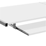 Artiss Computer Desk L-Shape Keyboard Tray Shelf White - Image 7