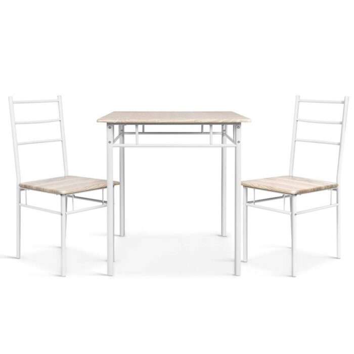 Artiss Dining Table And Chairs Set fo 3 Oak - Image 2