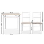 Artiss Dining Table And Chairs Set fo 3 Oak - Image 3