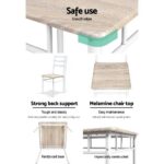 Artiss Dining Table And Chairs Set fo 3 Oak - Image 7