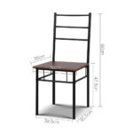 Artiss Dining Table And Chairs Set fo 3 Walnut - Image 3