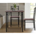 Artiss Dining Table And Chairs Set fo 3 Walnut - Image 5
