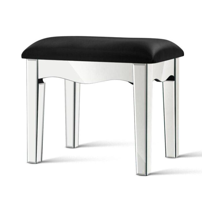 Artiss Mirrored Furniture Dressing Table Stool Foot Vanity Stools Makeup Chairs - Image 2