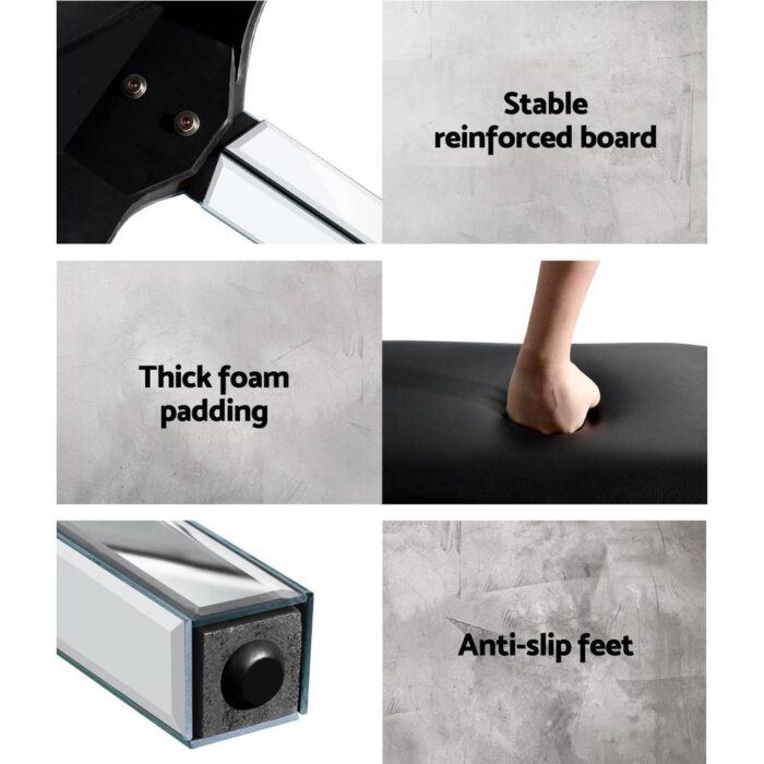 Artiss Mirrored Furniture Dressing Table Stool Foot Vanity Stools Makeup Chairs - Image 7