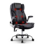 Artiss 8 Point Massage Office Chair PU Leather Black - Image 2