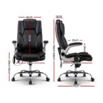 Artiss 8 Point Massage Office Chair PU Leather Black - Image 3