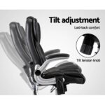 Artiss 8 Point Massage Office Chair PU Leather Black - Image 4