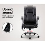Artiss 8 Point Massage Office Chair PU Leather Black - Image 6